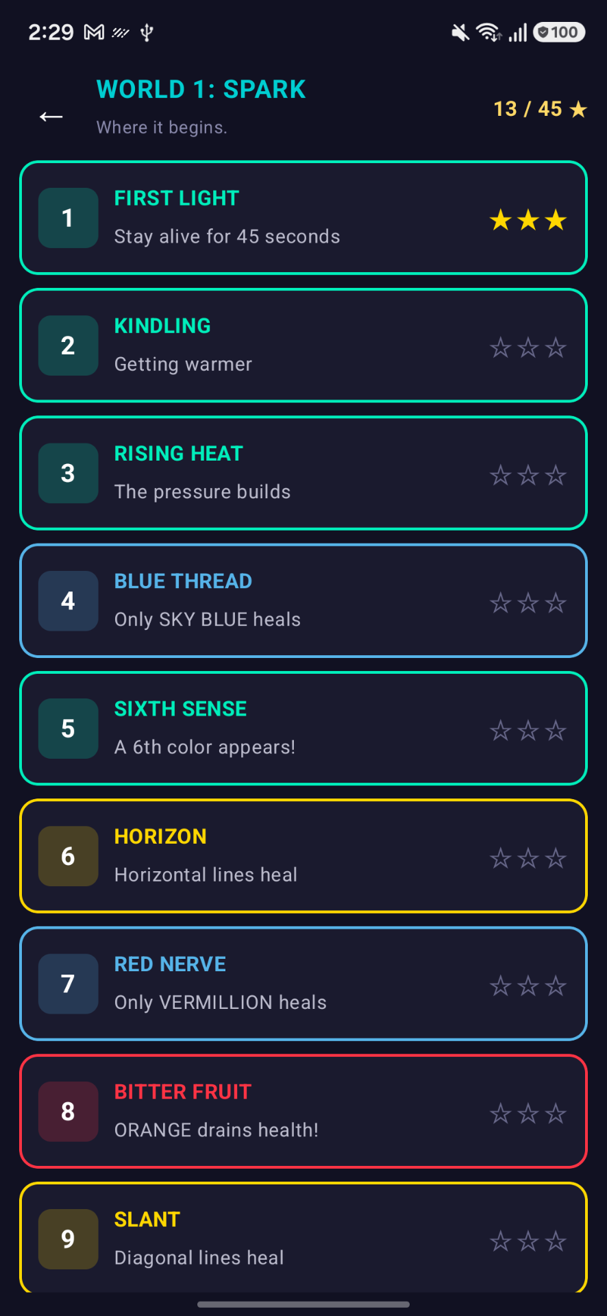 Level select screen